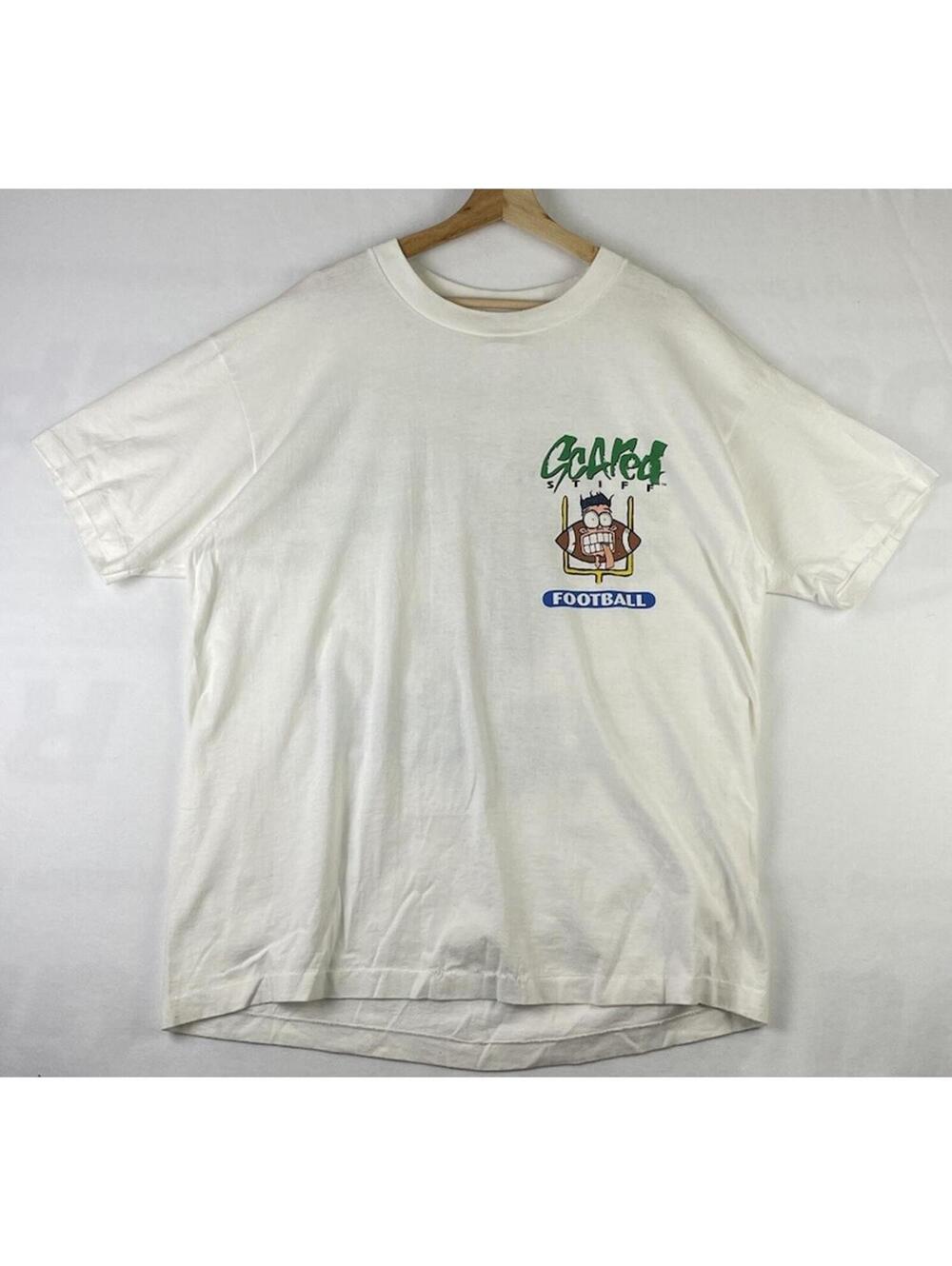 Vintage 1994 Scared Stiff Football Funny Comic Changes Anvil T-shirt USA Sz XL